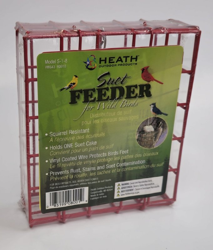 Heath S-1-8 Single Suet Feeder, Metal