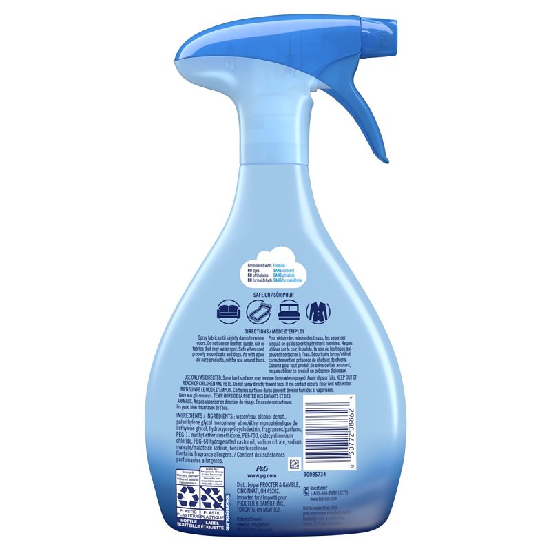 febreze 19744 Extra-Strength Fabric Refresher, 23.6 fl-oz, Liquid, Clear/Yellow