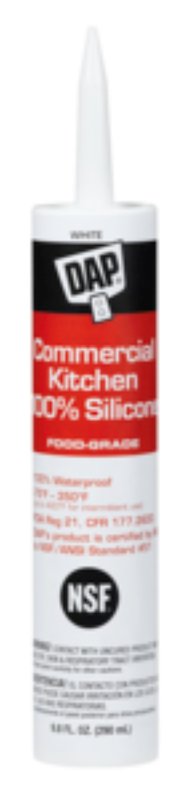 DAP 08656 Sealant, White, 24 hr Curing, -35 to 140 deg F, 9.8 fl-oz Cartridge