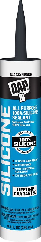 DAP 08642 Window and Door Sealant, Black, -40 to 400 deg F, 9.8 fl-oz Cartridge