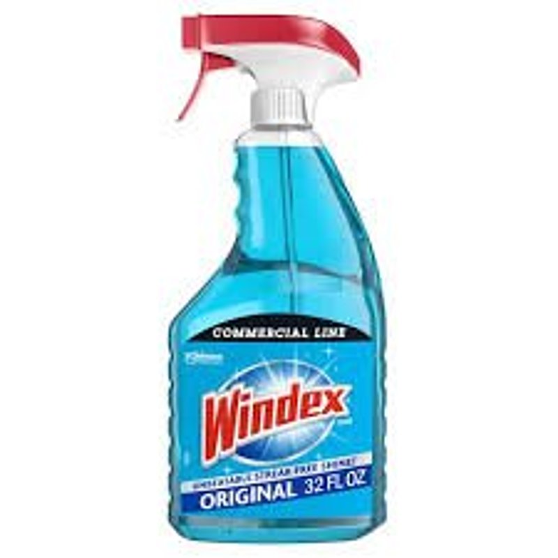 Windex 08521 Glass Cleaner, 32 oz Bottle, Liquid, Pleasant, Blue