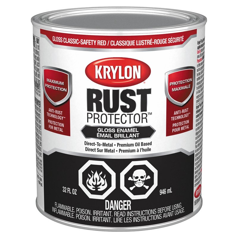 Krylon 469204000 Enamel Paint, Gloss, Classic Red, 32 oz Can
