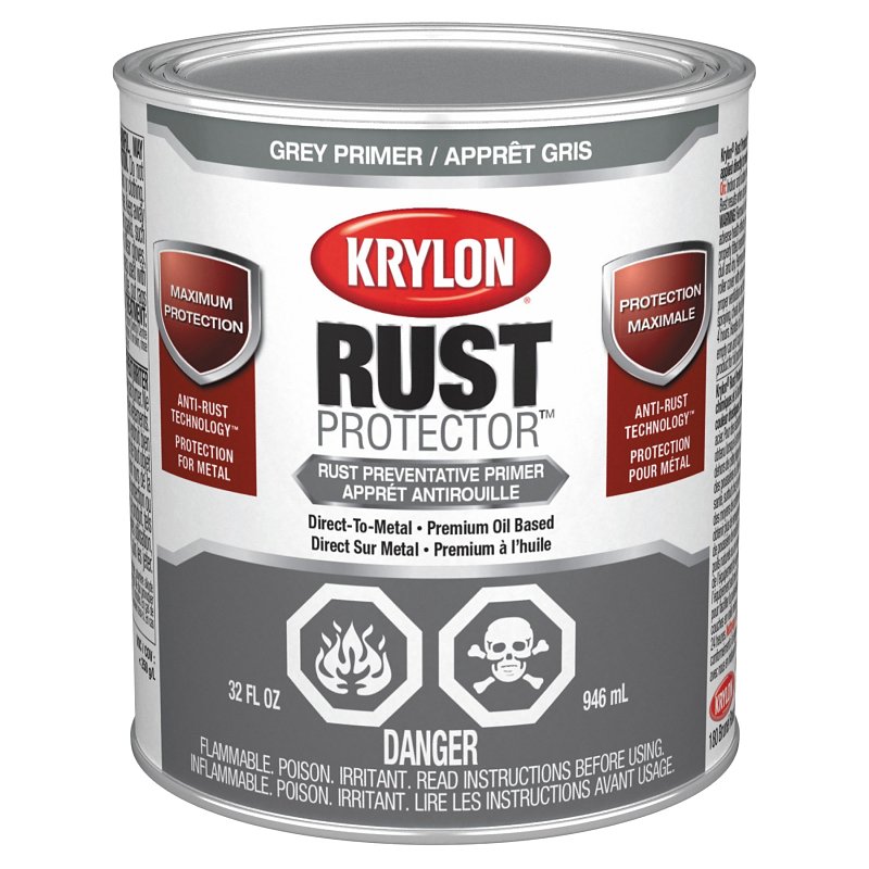 Krylon Rust Protector 469225000 Enamel Primer, Gray, 946 ml