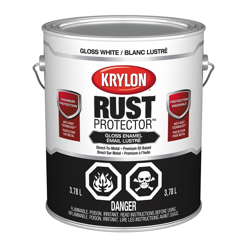 Krylon 469400000 Enamel Paint, Gloss, White, 3.78 L Pail