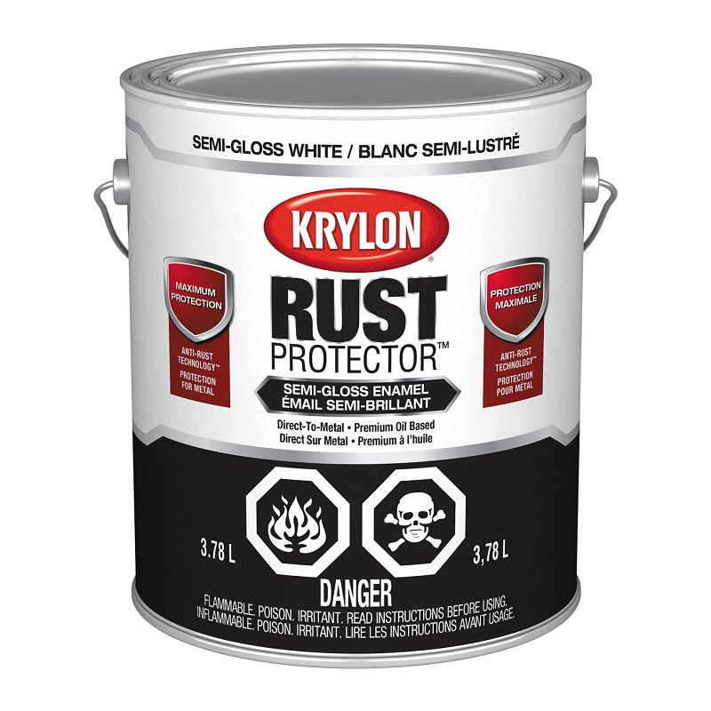 Krylon 69407 Oil-Based Enamel Paint, 3.78 l, Semi-Gloss, 125 sq-ft Coverage, 100 deg F Flash