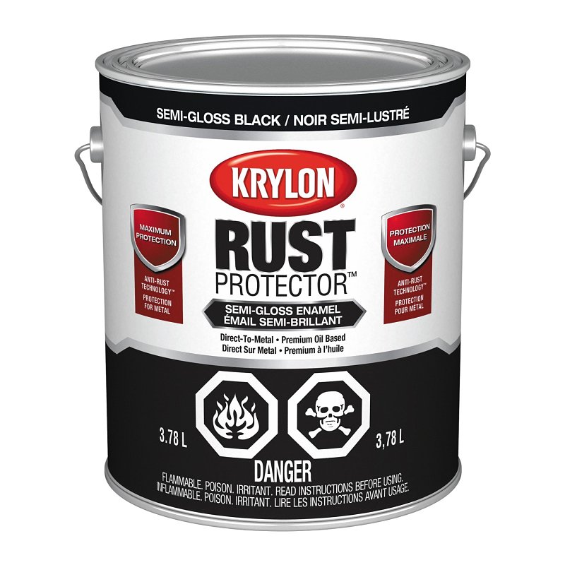 Krylon 69408 Oil-Based Enamel Paint, 3.78 l, Semi-Gloss, 125 sq-ft Coverage, 100 deg F Flash