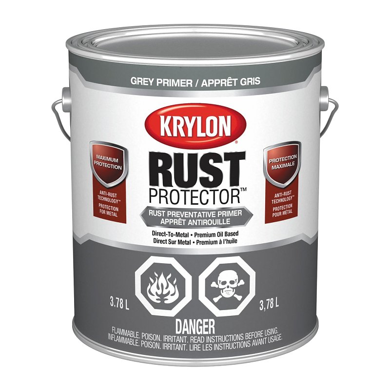 Krylon Rust Protector 469412000 Rust Preventive Primer, Gray, 3.78 L