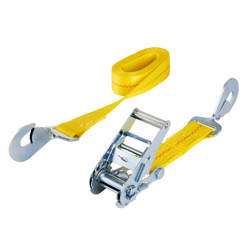 Keeper 04110 Tie-Down, 2 in W, 10 ft L, Hi-Test Webbing, Yellow, 2000 lb, Twisted Snap Hook End Fitting
