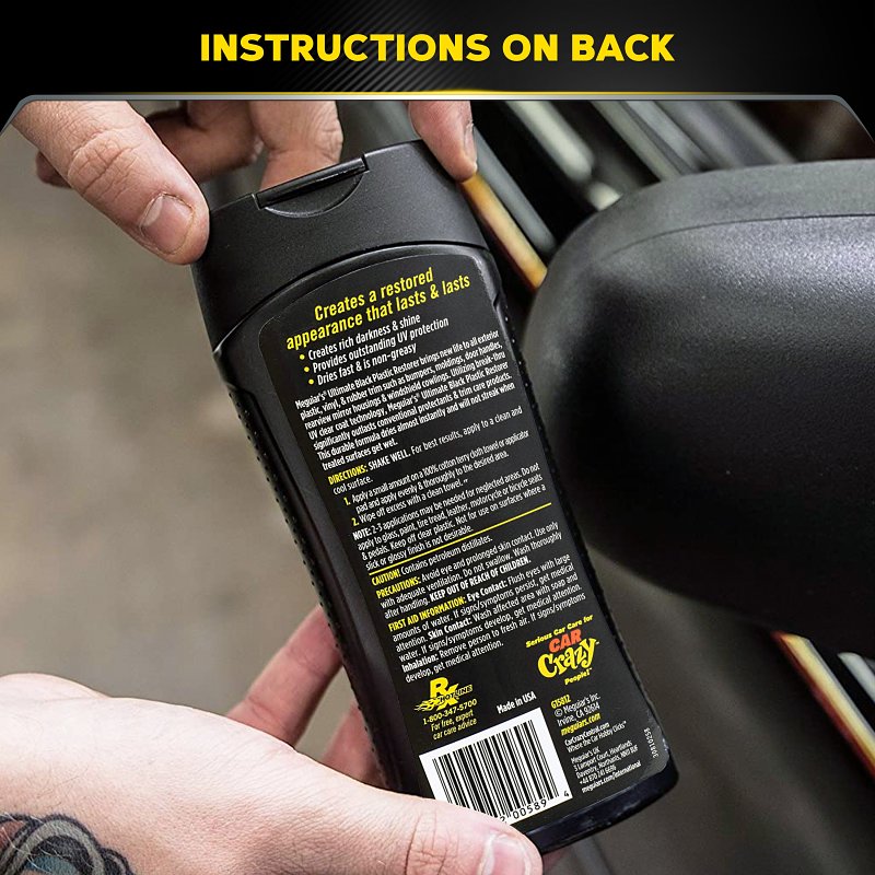 Meguiar's G15812 Ultimate Black Lotion, 12 oz, Bottle, Liquid