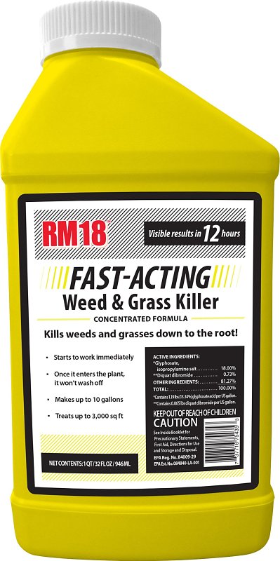Ragan & Massey 75435 Fast Acting Weed and Grass Killer, Liquid, 32 oz Bottle