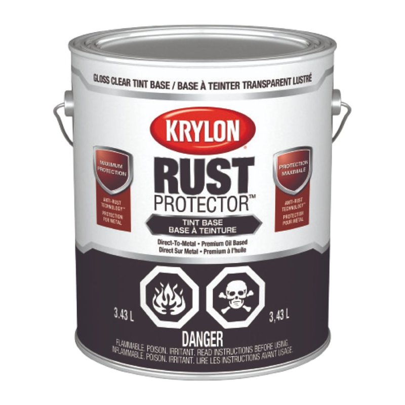 Krylon Rust Protector 469705008 Enamel Paint, Oil, Gloss, Clear Tint Base, 1 gal
