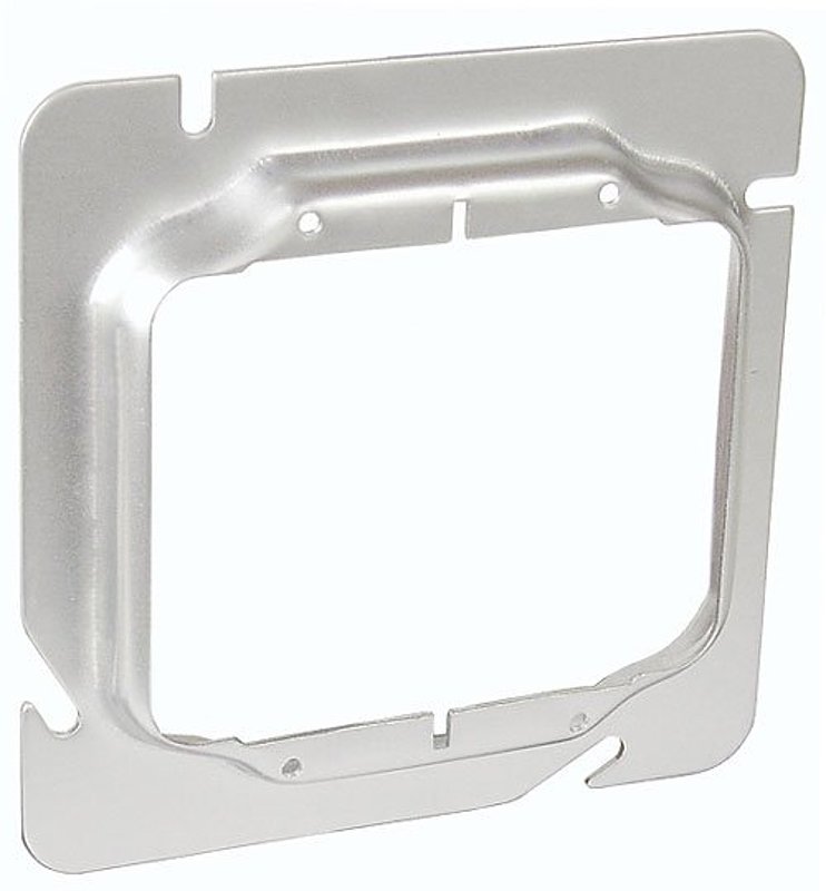 Southwire 72C17-UPC Device Ring, 1/2 in L, 4-11/16 in W, Square, 2-Gang, Steel, Silver, Galvanized