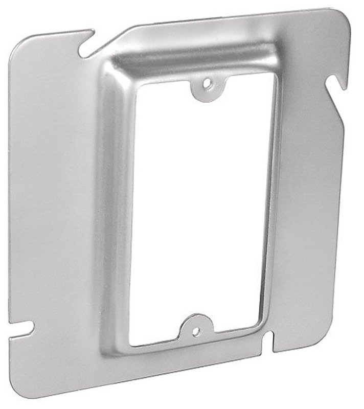 Southwire 72C13-UPC Device Ring, 1/2 in L, 4-11/16 in W, Square, 1-Gang, Steel, Silver, Zinc-Plated