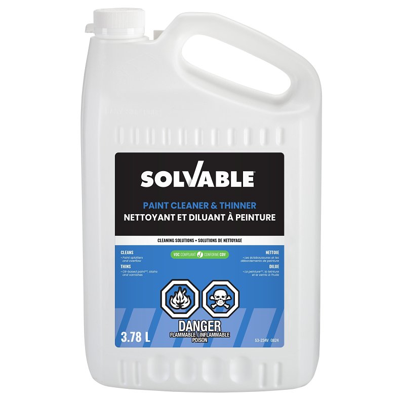 Solvable 53-234V Paint Cleaner and Thinner, Liquid, 3.78 L