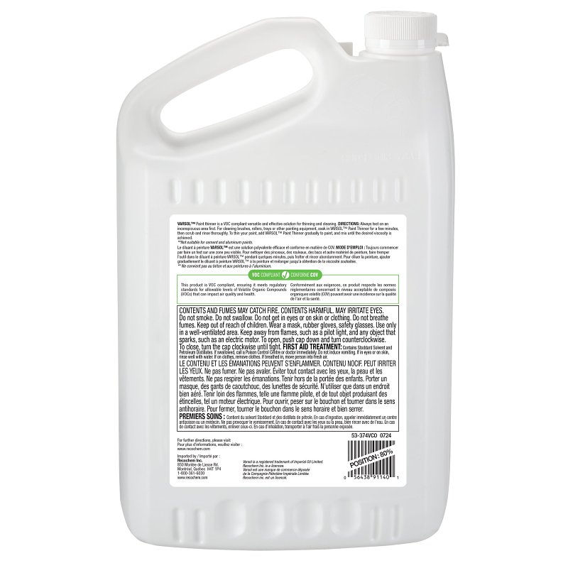 Varsol 53-374VCO Paint Thinner, Liquid, 3.78 L