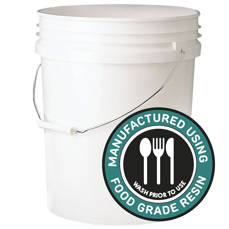 Leaktite 005GFSWH020 Bucket, 5 gal, HDPE, White