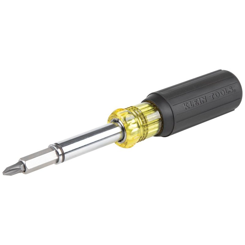 Klein Tools 32500MAG Magnetic Screwdriver/Nut Driver, 7.8 in OAL, Plastic/Rubber Handle, Cushion Grip Handle