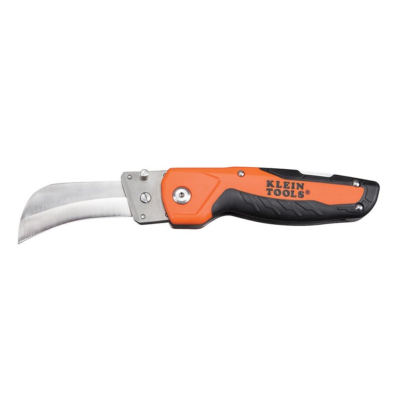 Klein Tools 44218 Utility Knife with Replaceable Blade, 2-1/2 in L Blade, Stainless Steel Blade, Black/Orange Handle