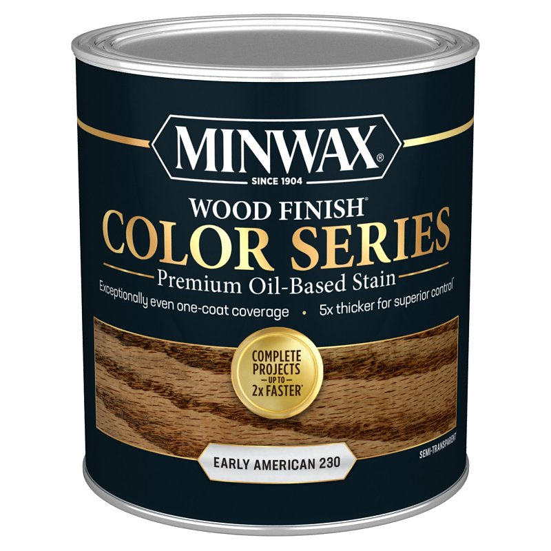 Minwax Wood Finish Color Series 800008000 Interior Wood Stain, Semi-Transparent, Early American, Liquid, 1 qt