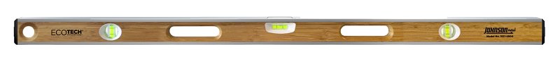 Johnson Eco-Tech 1611-4800 Level with Vial, Non-Magnetic, Aluminum/Bamboo/Polycarbonate, Brown
