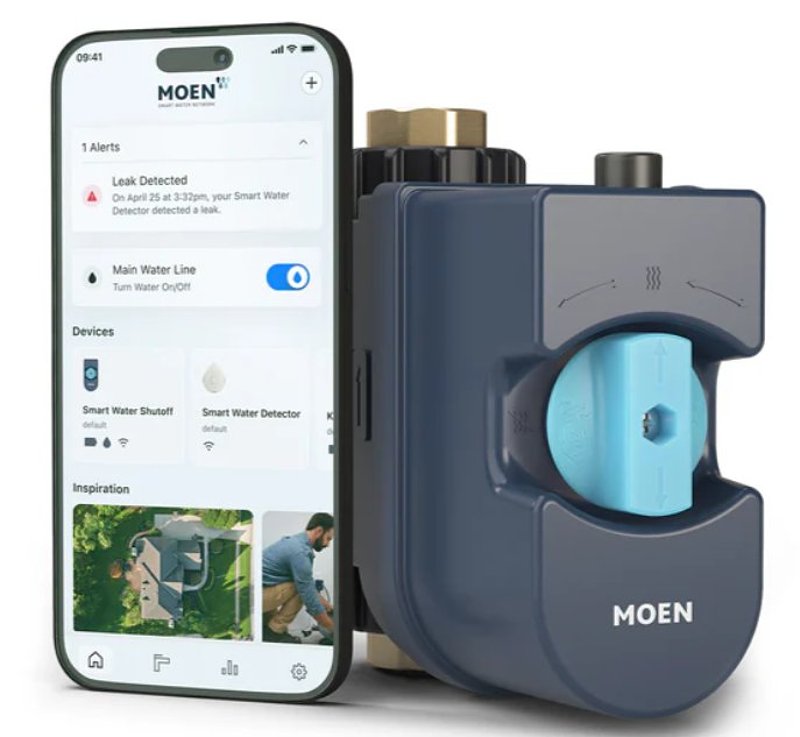 Moen 900-006 Water Monitor and Shut-Off Valve, 1 in, NPT, 175 psi Pressure, Brass Body