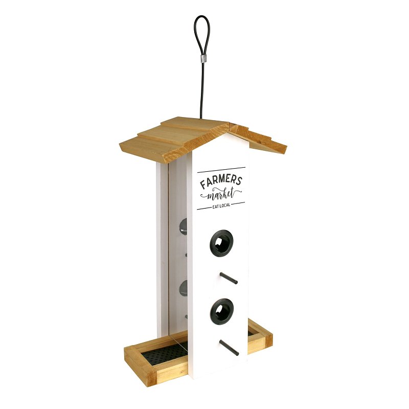 Nature's Way WWLF1-DECO Farmhouse Vertical Feeder, 1.5 qt Seed, Mixed, Sunflower, Cedar, 14 in H