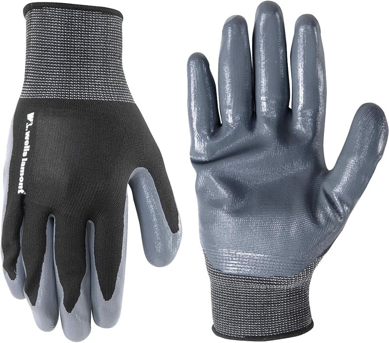 Wells Lamont 546-L Gloves, Men's, L, Nitrile Glove, Gray
