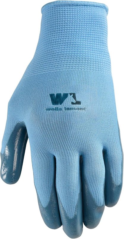 Wells Lamont 497-M Gloves, Breathable, Women's, M, Nitrile Coating, Polyester Glove, Multi-Color