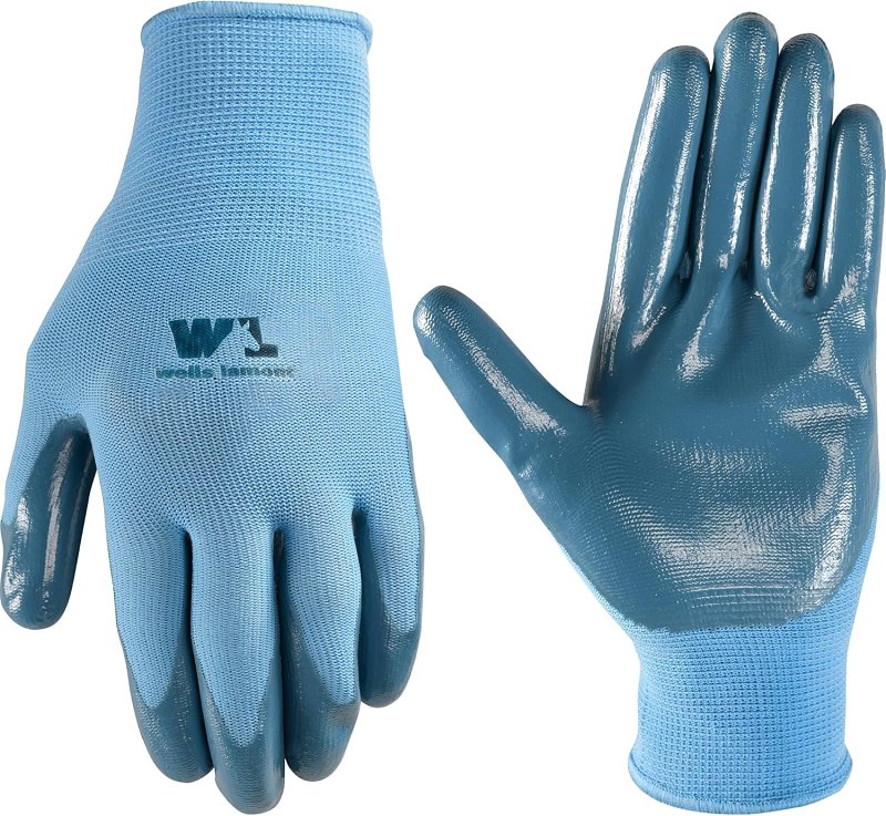 Wells Lamont 497-M Gloves, Breathable, Women's, M, Nitrile Coating, Polyester Glove, Multi-Color
