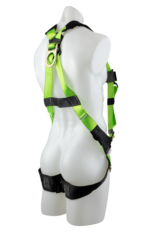 Werner H5112 Series H511202W Harness, One-Size, 6000 lb, Polyester Webbing, Blue/Yellow