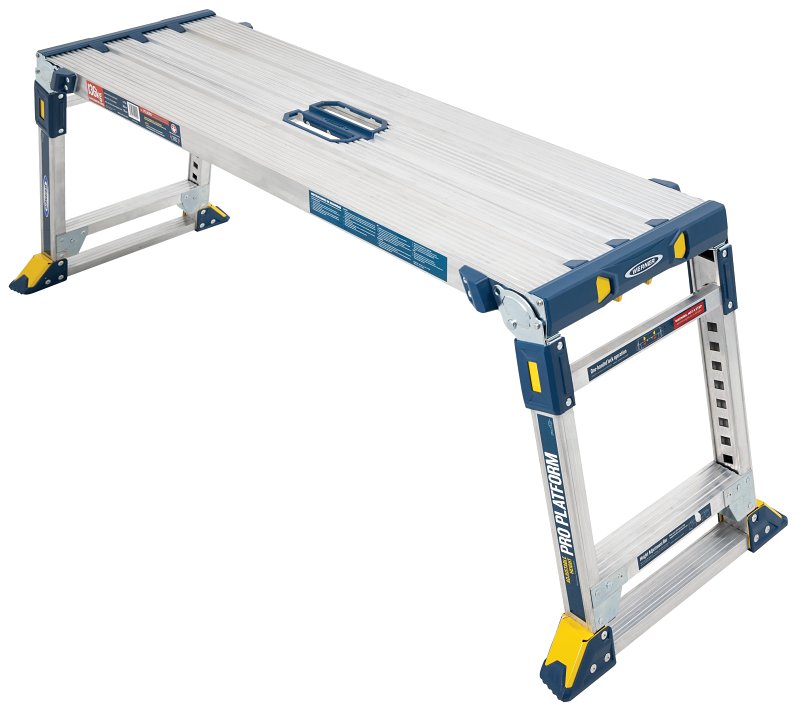 Werner AP-2030-MP3 Work Platform, 57 to 62 in OAW, 20 to 30 in OAH, 46 in OAD, 300 lb, Silver, Aluminum Tabletop