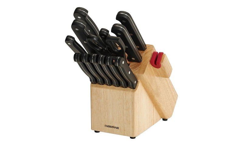 Farberware 5150388 Knife Set, 14-Piece, Plastic/Stainless Steel/Wood, Black
