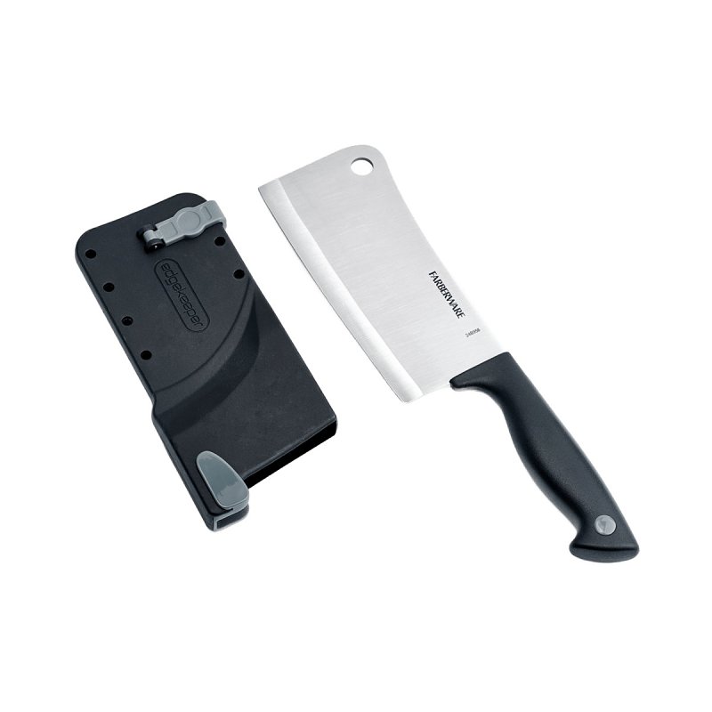 Farberware 5301749 Cleaver Knife, 6 in L Blade, Stainless Steel Blade, Polypropylene Handle, Black Handle