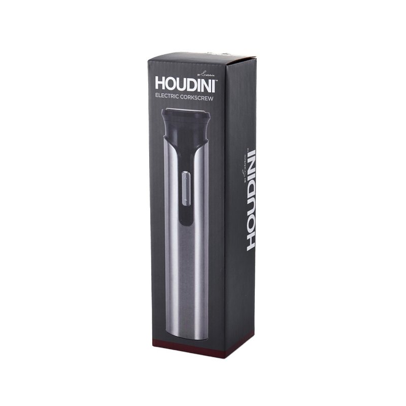 rabbit Houdini H1-04104T Electric Corkscrew, Plastic/Stainless Steel, Black