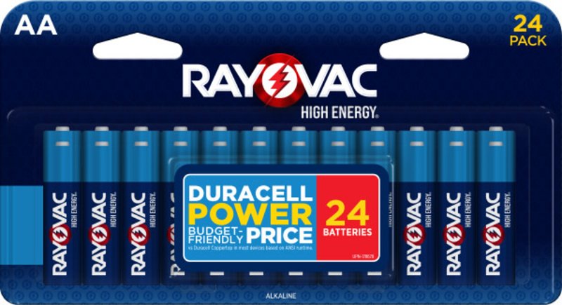 Rayovac High Energy 815-24T Battery, 1.5 V Battery, AA Battery, Alkaline