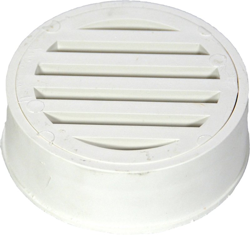 NDS WC100 Deck Drain, 3 in Dia, Styrene, White
