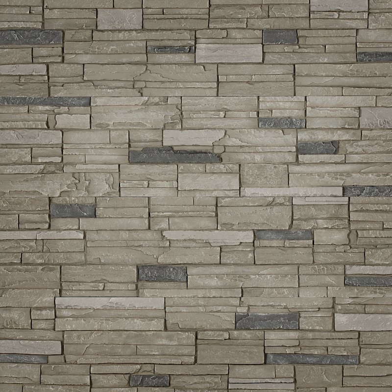 DuraKwik Stone 310ATP Siding Panel, 13 in L, 48 in W, 2 in Thick, Interlocking Edge, Stacked Stone Profile