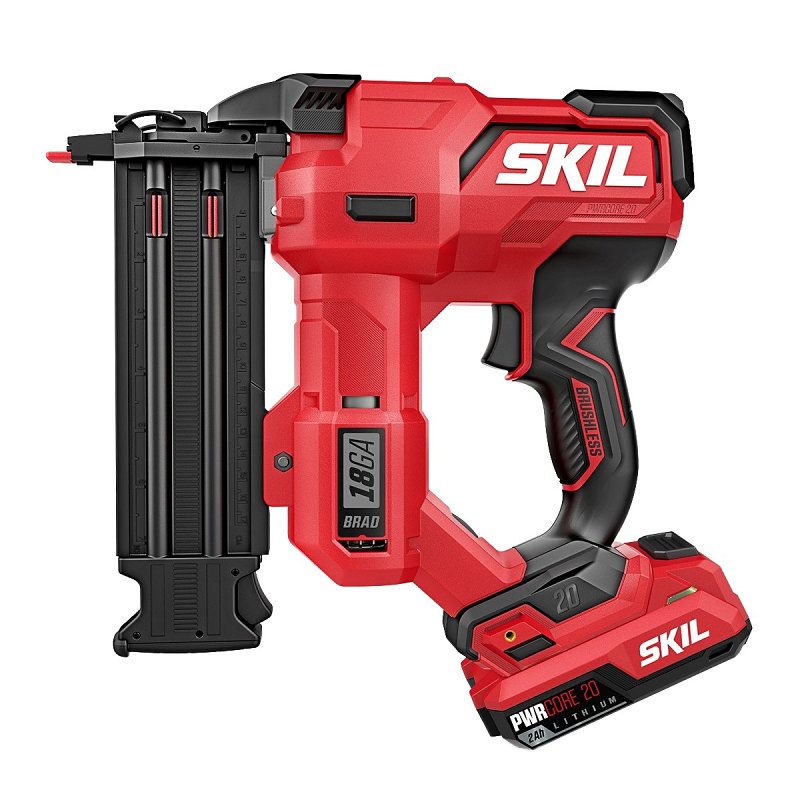 Skil PWRCORE 20 Series NA1800B-10 Brad Nailer Kit, Battery Included, 20 V, 2 Ah, 105 Nails Magazine, 18 ga Nail