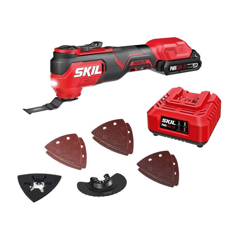Skil OS5920B-10 Multi-Tool Kit, Battery Included, 20 V, 2 Ah, 3.6 deg Oscillating