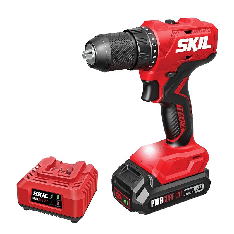 Skil DL6280B-10 Drill/Driver Kit, Battery Included, 20 V, 2 Ah, 1/2 in Chuck, Keyless, Single-Sleeve Chuck