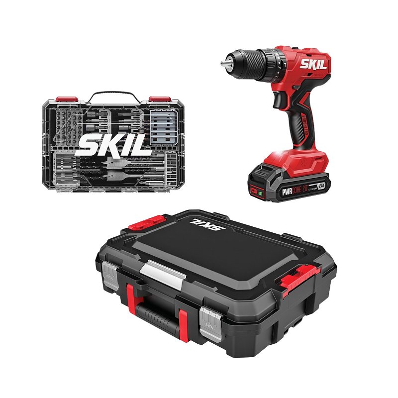 Skil HD6280B-11 Hammer Drill Kit, Battery Included, 20 V, 2 Ah, 1/2 in Chuck, Keyless Single-Sleeve Chuck