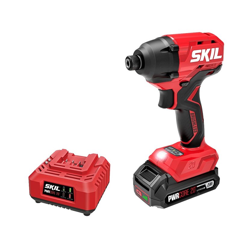 Skil PWRCORE 20 ID6720B-10 Impact Driver Kit, Battery Included, 20 V, 2 Ah, 1/4 in Drive, Hex Drive, 0 to 3500 ipm