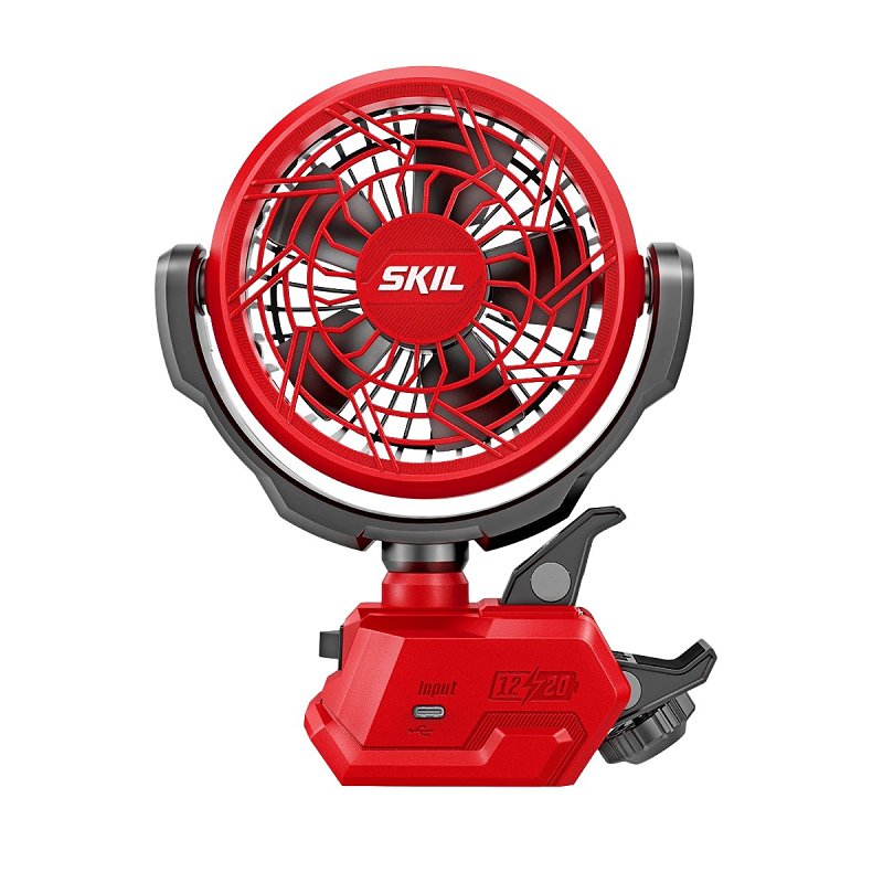 Skil FN0400D-00 Clamp Fan, Tool Only, 12, 20 V, 2 Ah, 200 cfm Air, 2-Speed
