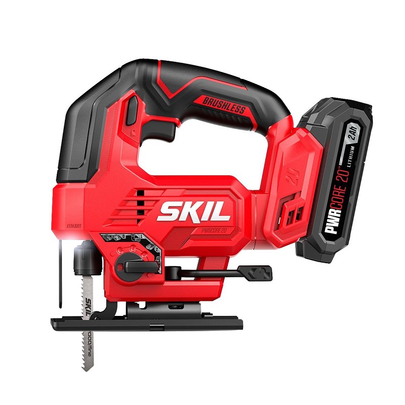 Skil JS8290B-10 Jigsaw Kit, Battery Included, 20 V, 2 Ah, 1 in L Stroke, 3000 spm SPM