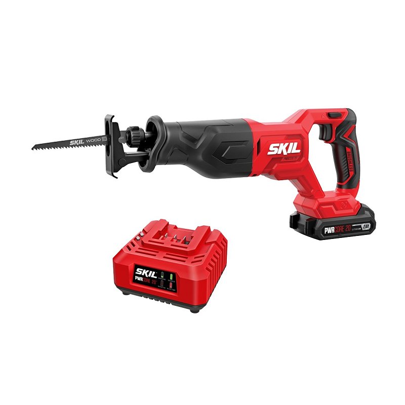 Skil RS5870B-10 Reciprocating Saw Kit, Battery Included, 20 V, 2 Ah, 1 in L Stroke, 3200 spm