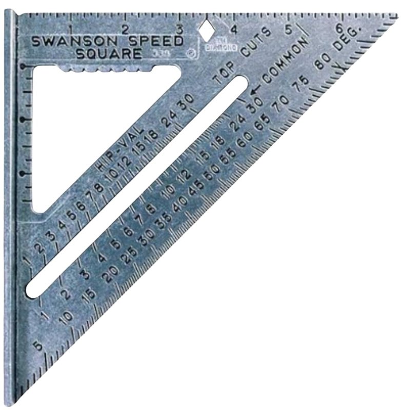 Swanson Speed Series S0101-BULK Bulk Square, 1/8 in Graduation, Aluminum, 7-1/4 in L, 7 in W