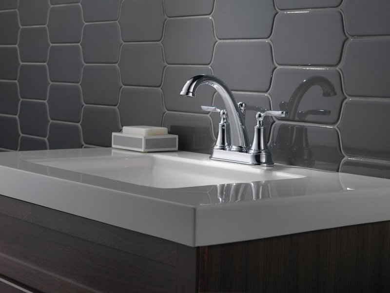 Delta WOODHURST Series 2532LF-MPU Centerset Bathroom Faucet, 1.2 gpm, 2-Handle, 3-Faucet Hole, Metal