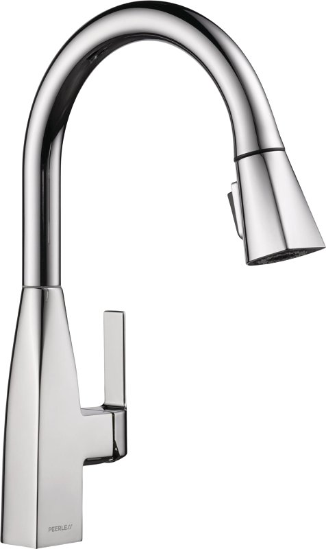 Peerless Xander Series P7919LF-1.0 Pull-Down Kitchen Faucet, 1 gpm, 1-Handle, 1, 3-Faucet Hole, Zinc, Chrome