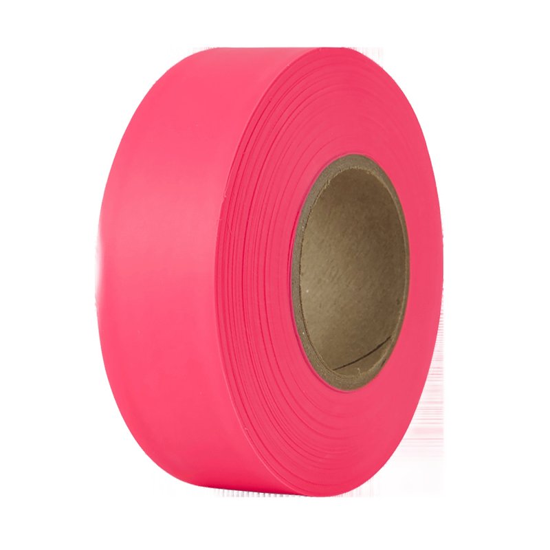 IPG 6881 Flagging Ribbon, 50 yd L, 1-3/16 in W, Pink, PVC