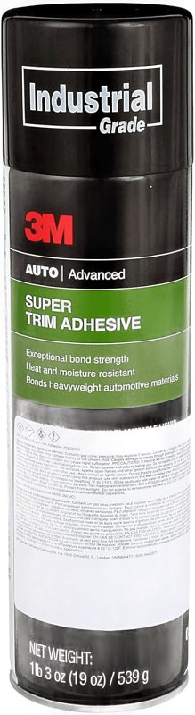 3M 08090 Super Trim Adhesive, Liquid, Mild Solvent, Yellow, 19 oz Aerosol Can